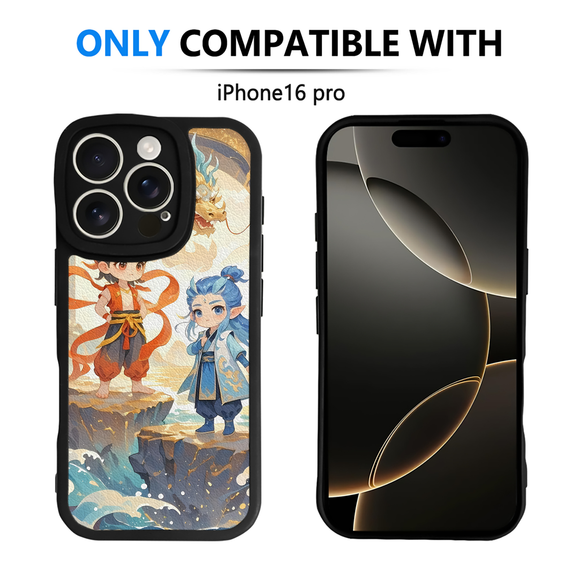 （画像用） Ne Zha 2 ナタ 魔童の大暴れ 【iPhone 16シリーズ対応】シリコンスマホケース（レザー調） 材質：シリコン